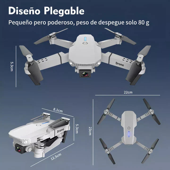 Dron con doble cámara 4K + Maletín Gratis