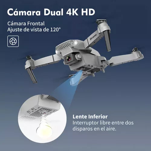 Dron con doble cámara 4K + Maletín Gratis