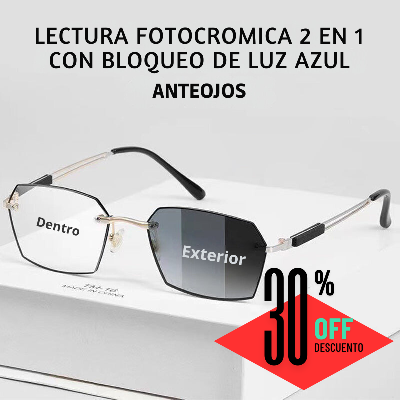 2 EN 1 FOTOCRÓMICO BLOQUEO DE LA LUZ AZUL LECTURA GAFAS